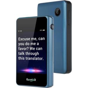imageTimekettle Fluentalk T1 Mini Translator Device No WiFi Needed Built in 1Year Global Mobile Data Supports 40 Languages and Photo Translation Instant Language Translator for Travelling BlueBlue