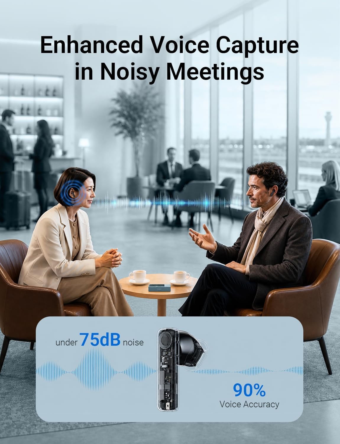 image:imageTimekettle X1 Meeting AI Translation Voice RecorderNo Subscription Audio Device with Bone Conduction for Voice Capture52 LanguagesMultiPoint PickupPreset Speaker LabelingampSecure Wired Export